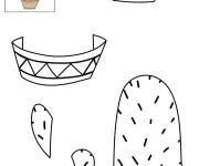 Coloriage et dessins gratuit Cactus &agrave; d&eacute;couper et &agrave; coller à imprimer