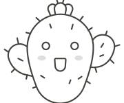Coloriage et dessins gratuit Cactus avec un visage à imprimer