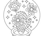 Coloriage Cactus dans un os