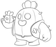 Coloriage et dessins gratuit Cactus de cartoon Brawl Stars à imprimer