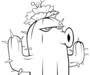 Coloriage Cactus de dessin anim&eacute; Plants vs. Zombies
