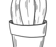 Coloriage Cactus en pot facile