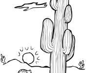 Coloriage Cactus et serpent