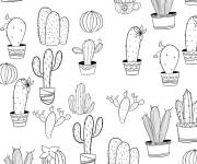 Coloriage Collection de cactus
