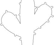 Coloriage et dessins gratuit Forme de cactus facile à imprimer