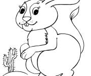 Coloriage Lapin et cactus