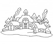Coloriage Campagne en hiver