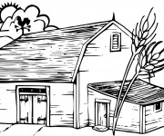 Coloriage Campagne vecteur noir