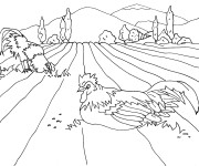 Coloriage et dessins gratuit Le champ dans La Campagne à imprimer