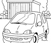 Coloriage et dessins gratuit Paysage de voiture à la Campagne à imprimer