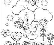 Coloriage Tweety &agrave; la Campagne