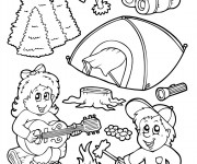 Coloriage Camping amusant