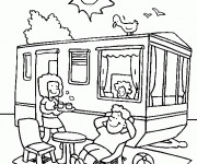 Coloriage Camping Car sous le soleil