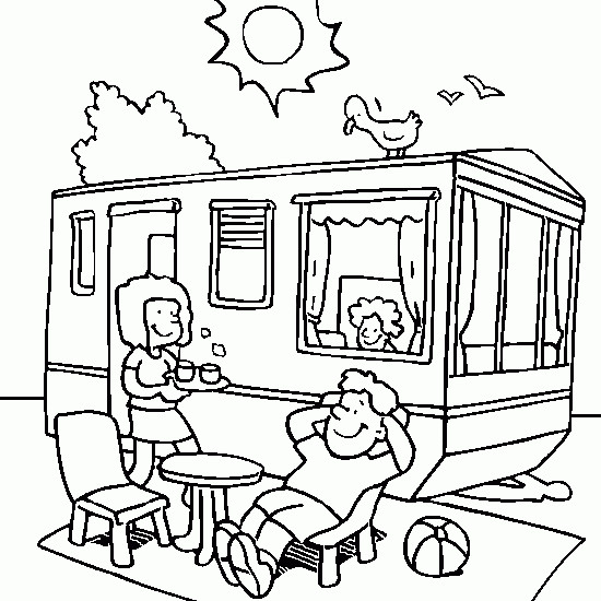 Coloriage Camping Car Sous Le Soleil Dessin Gratuit à Imprimer