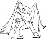 Coloriage Camping Difficile