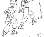 Coloriage Camping en montagne