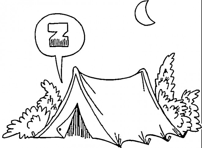 Coloriage et dessins gratuits Camping La Nuit à imprimer