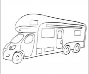 Coloriage Camping V&eacute;hicule