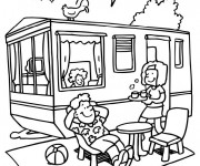 Coloriage Caravane Camping