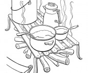 Coloriage Cuisine Camping