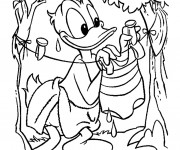 Coloriage Donald Duck en Camping