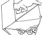 Coloriage Famille effray&eacute;e sous La tente Camping