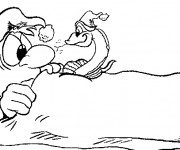 Coloriage Homme et le Visiteur