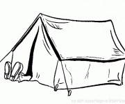 Coloriage et dessins gratuit Homme qui se repose Camping à imprimer