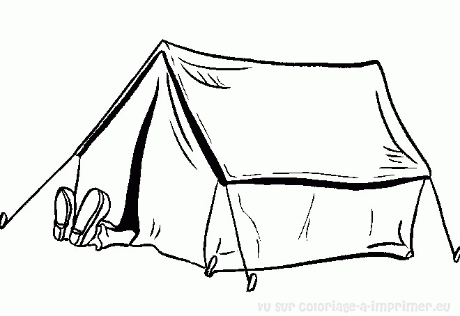 Coloriage et dessins gratuits Homme qui se repose Camping à imprimer