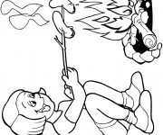 Coloriage La fille pr&eacute;pare le d&icirc;ner