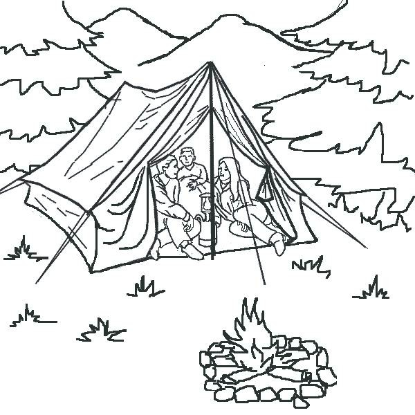 Coloriage Tente Camping Dessin Gratuit à Imprimer