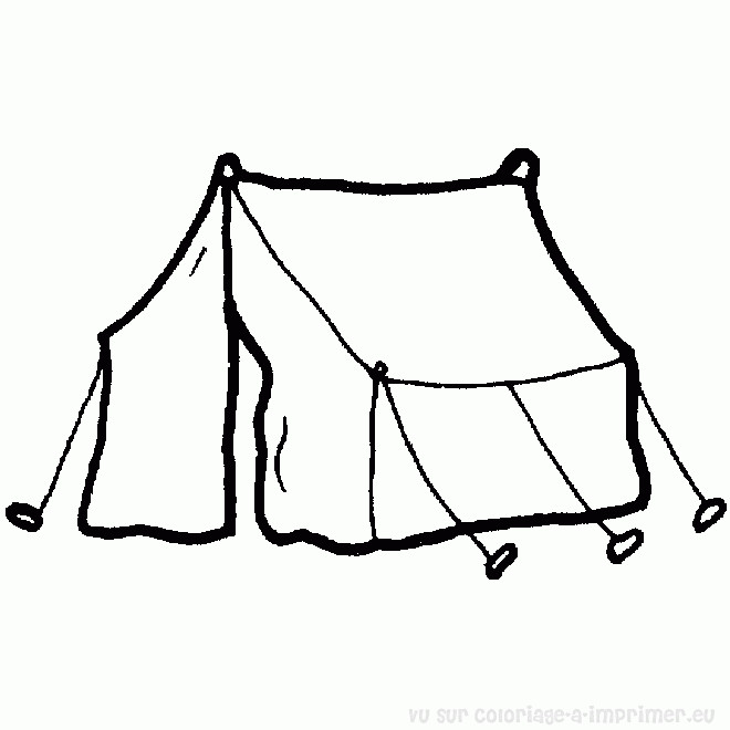 Coloriage et dessins gratuits Tente de Camping facile à imprimer
