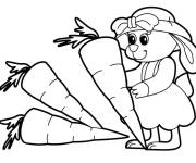 Coloriage et dessins gratuit Carotte avec lapine Bunny à imprimer