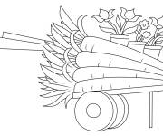 Coloriage Carottes avec des fleurs