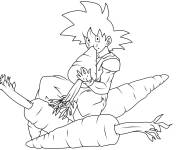 Coloriage Goku aimes les carottes