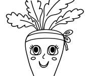 Coloriage Jolie carotte avec un visage