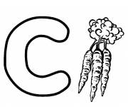Coloriage La première lettre du mot carotte