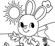 Coloriage Lapin Bunny aime manger sa carotte