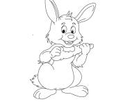 Coloriage Lapin mange sa carotte d&eacute;licieuse