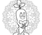 Coloriage Une carotte avec un c&oelig;ur