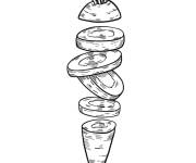 Coloriage Une carotte coup&eacute;e
