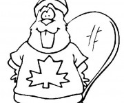 Coloriage et dessins gratuit Castor Canadien à imprimer