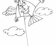 Coloriage Cerf-volant avec des ailes