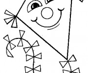 Coloriage Cerf-volant avec le visage bien heureux