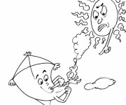 Coloriage Cerf-volant br&ucirc;l&eacute;