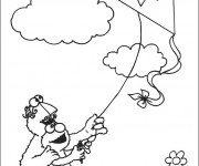 Coloriage Cerf-volant dessin anim&eacute;