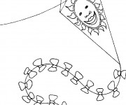 Coloriage Cerf-volant en forme de Soleil
