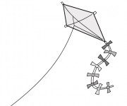 Coloriage Cerf-volant en Gris