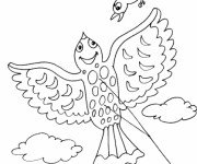 Coloriage Cerf-volant et L'oiseau