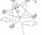 Coloriage Cerf-volant &Eacute;toile